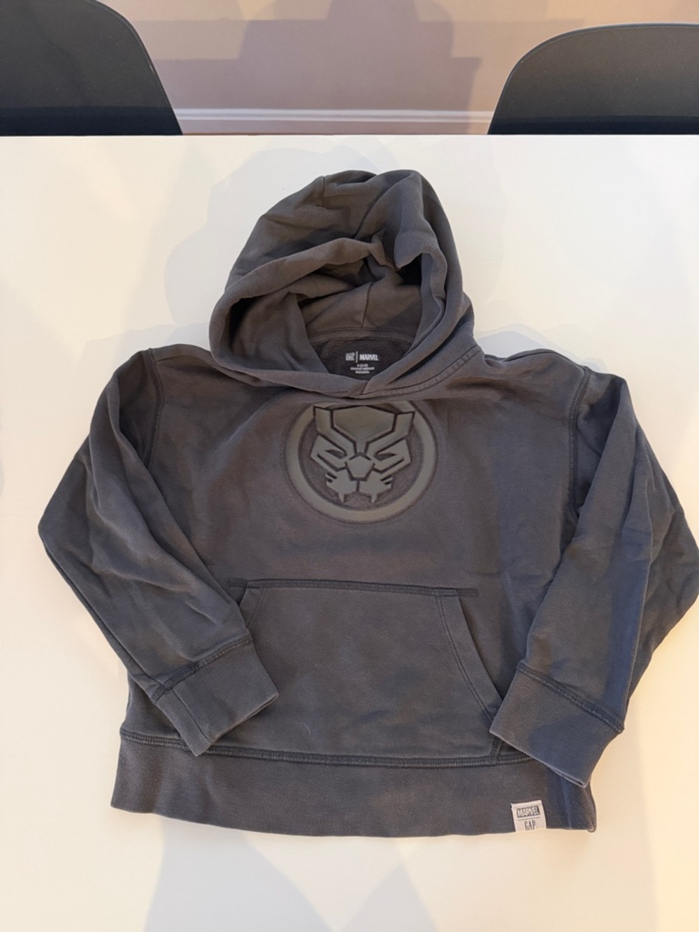 GAP Marvel Kids Charcoal Black Panther Logo Hoodie